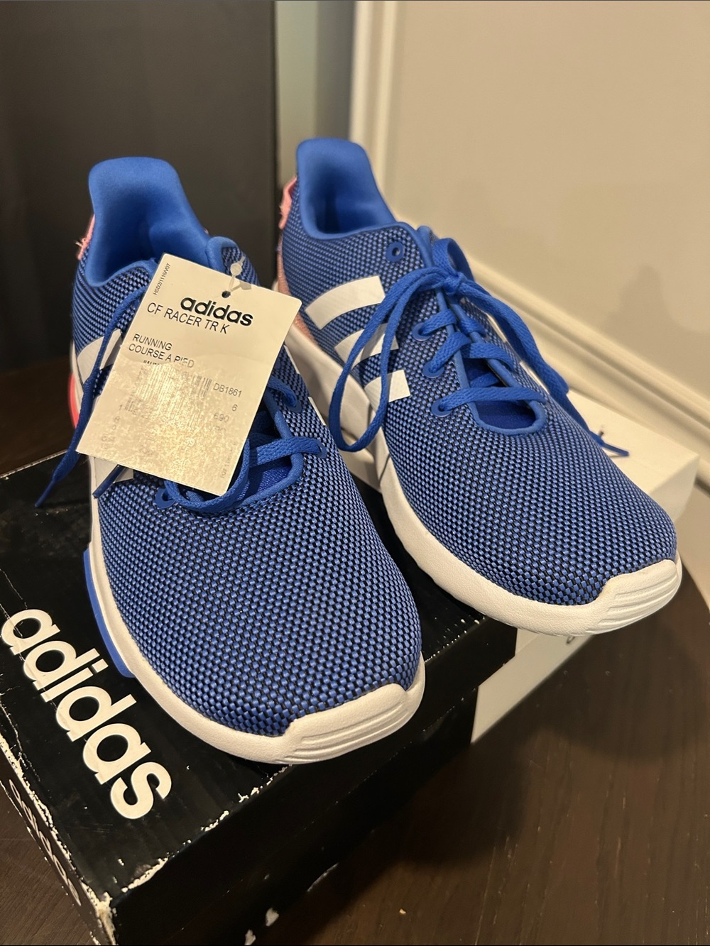 adidas Kids Royal Blue and White Mesh Sneakers